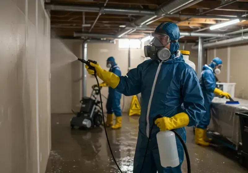 Basement Sanitization and Antimicrobial Treatment process in Warren Park, IN